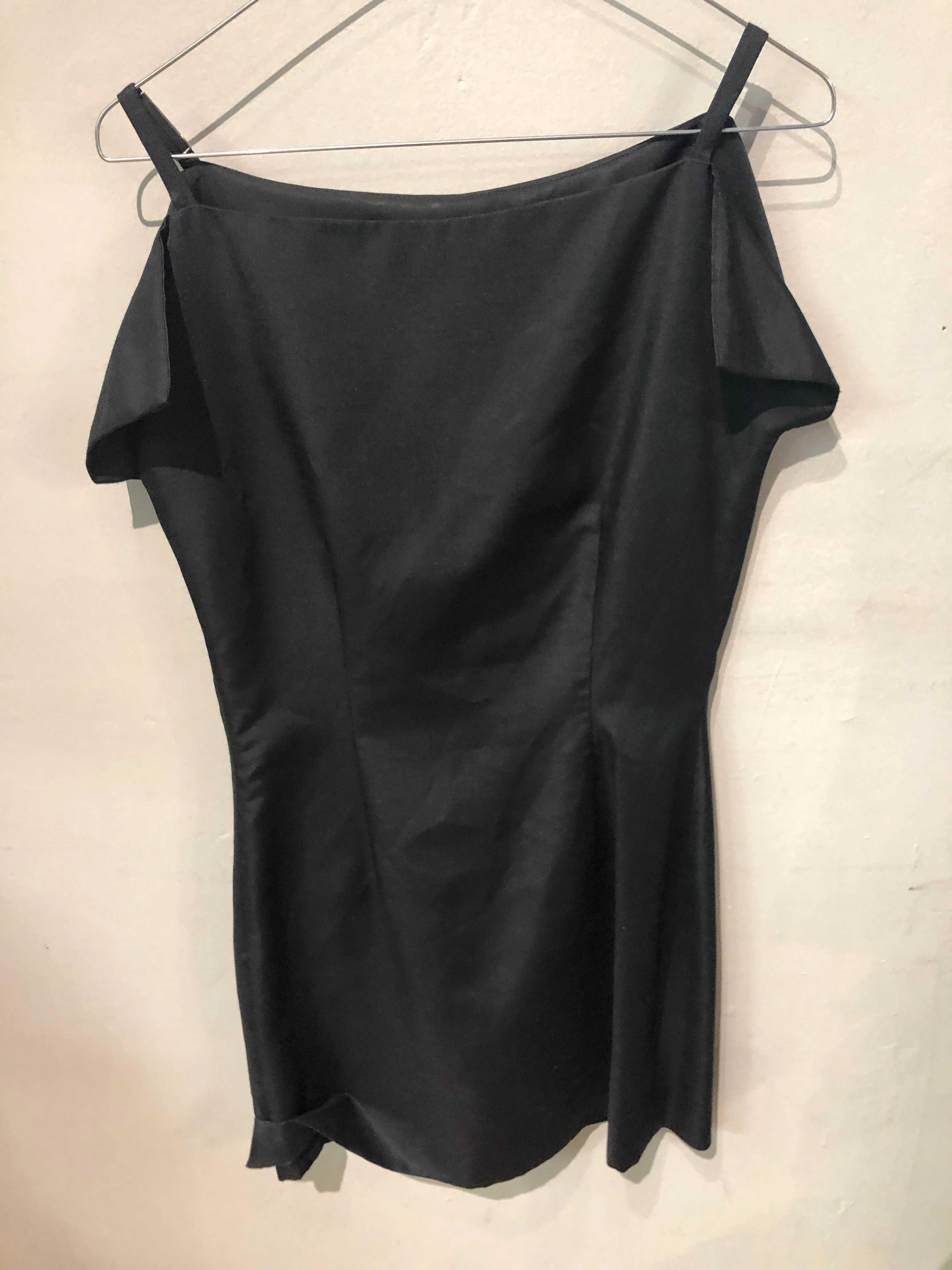 Versace jeans couture linen rayon mix Dress Black LBD size 10