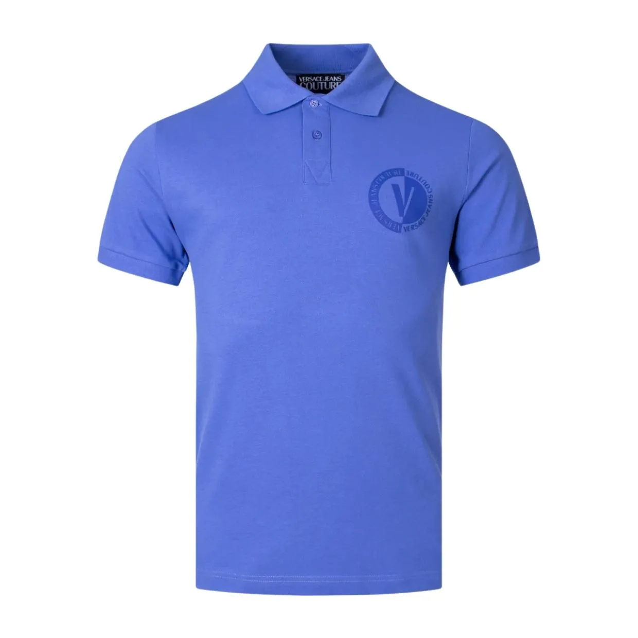 Versace Jeans Couture Print V Emblem Logo Polo Shirt