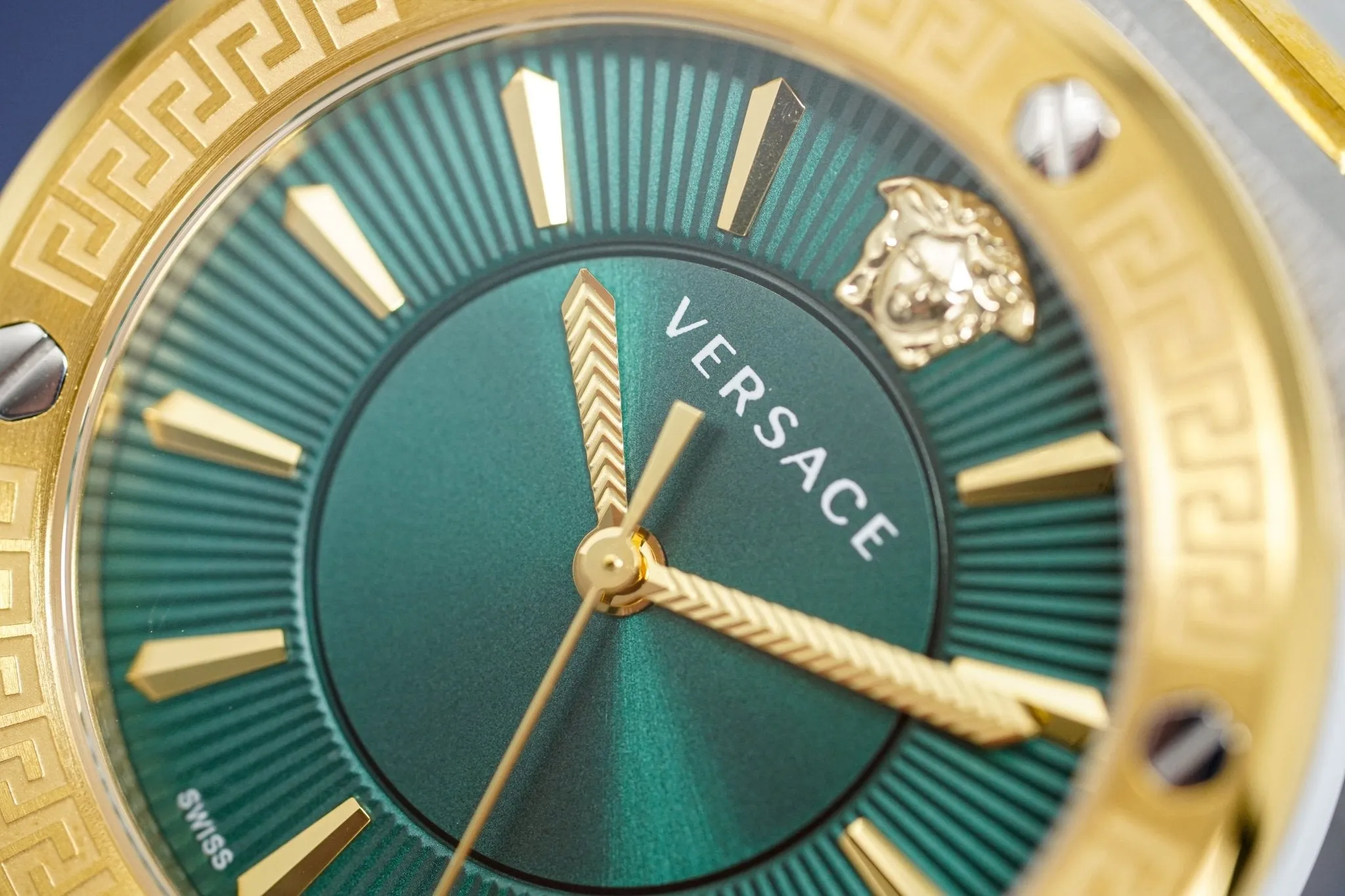 Versace Ladies Watch Greca Logo Two-Tone Green VEVH00720