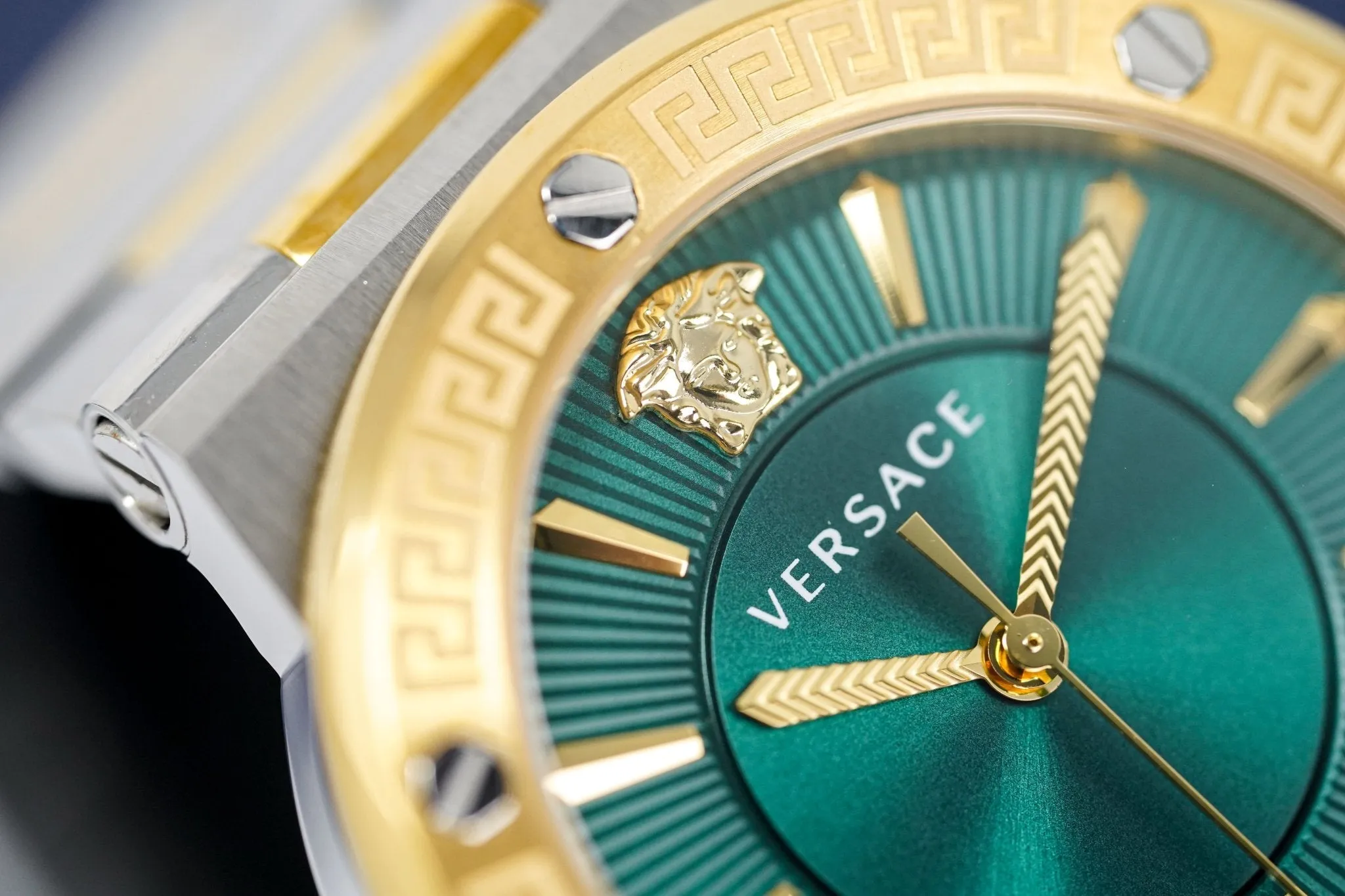 Versace Ladies Watch Greca Logo Two-Tone Green VEVH00720