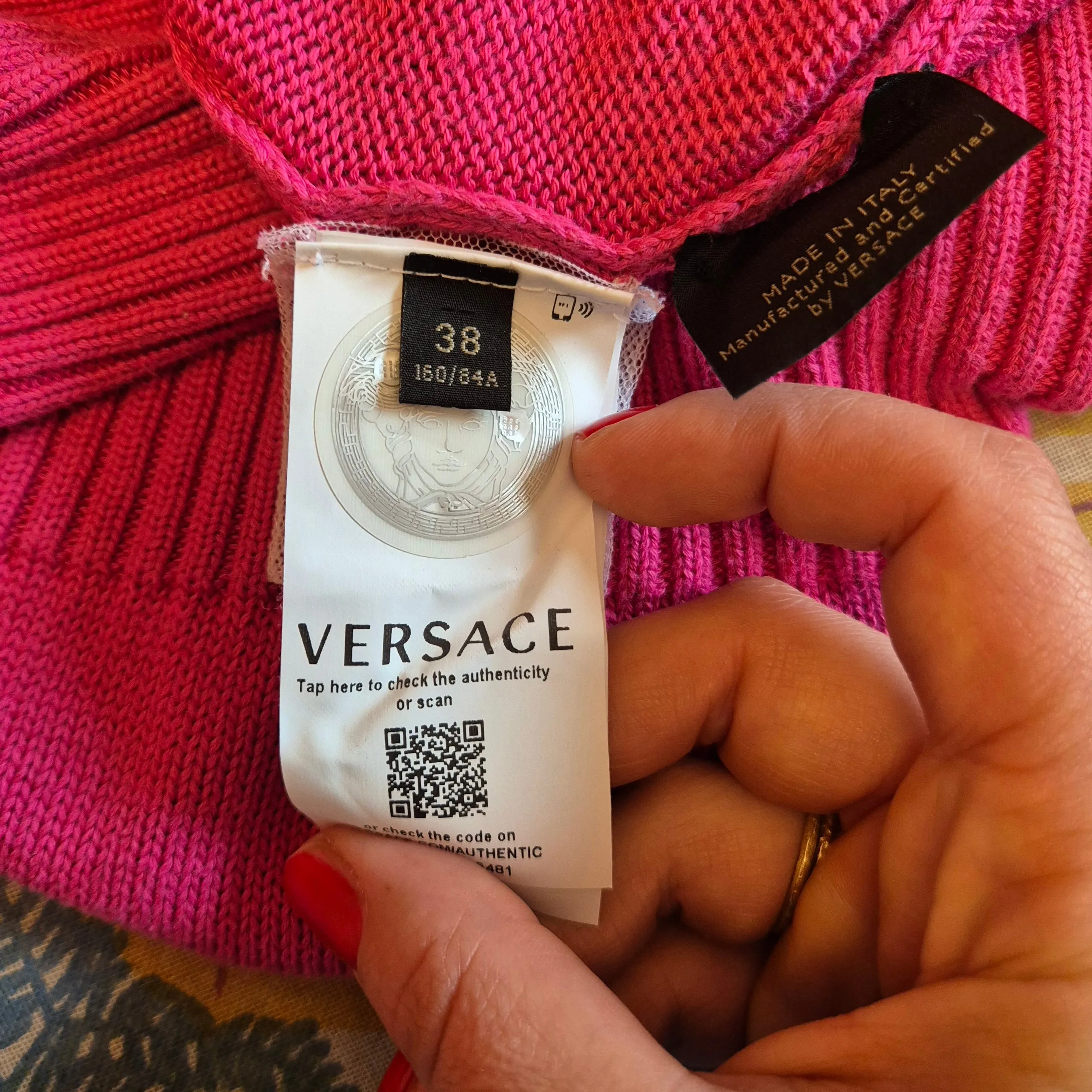 Versace | Maglione in cotone rosa