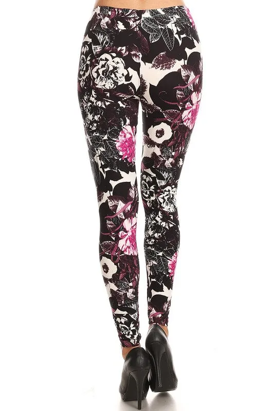 Women's  Floral Leggings One Size