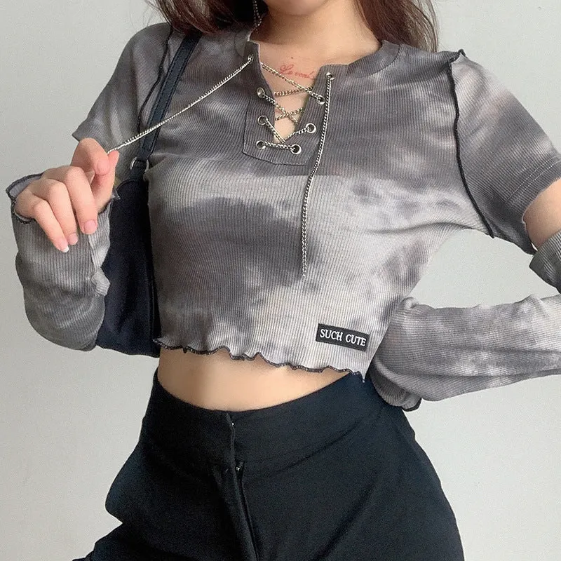 Women's tie-dye long sleeved t-shirt